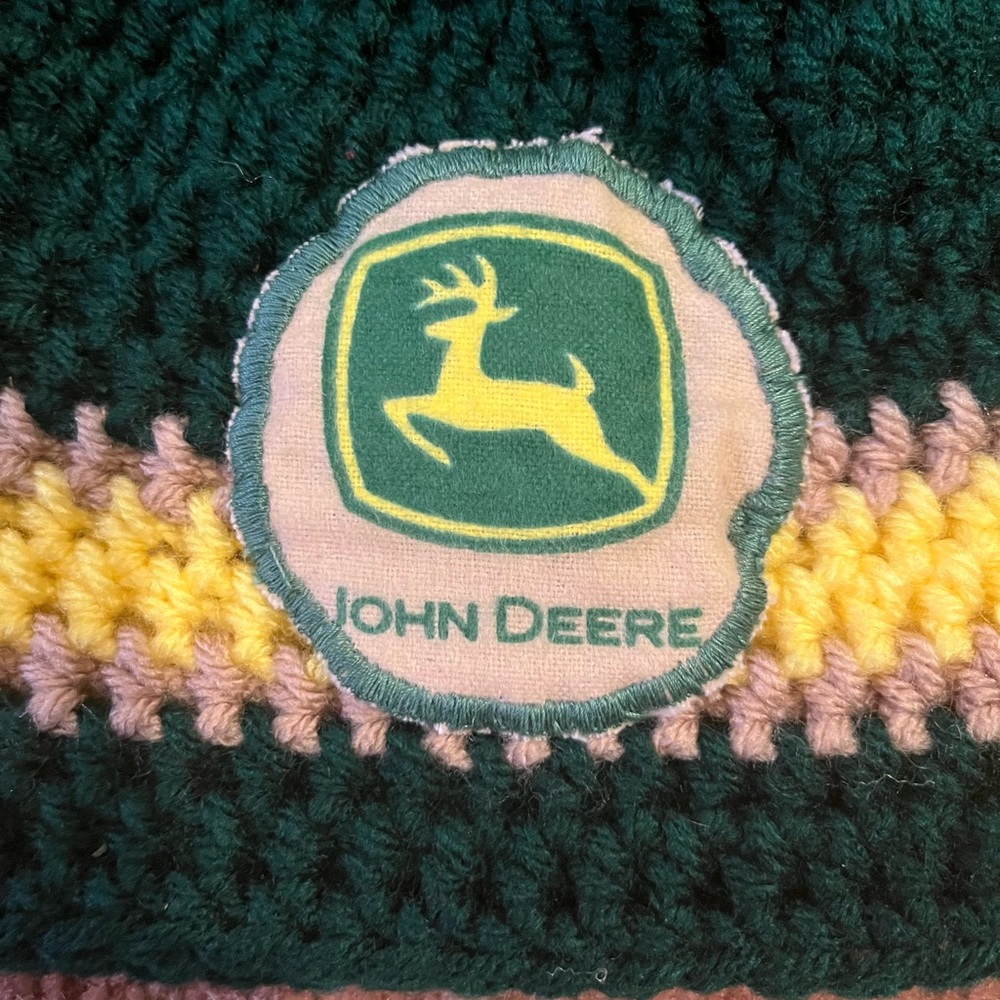 Crocheted‎ John Deere Green Yellow Winter Toddler Hat - Picture 5 of 6